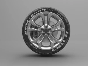 realistic tire wheel 9 3D Model