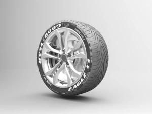realistic tire wheel 9 3D Model