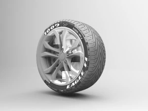 realistic tire wheel 9 3D Model