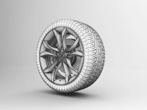 realistic tire wheel 9 3D Model