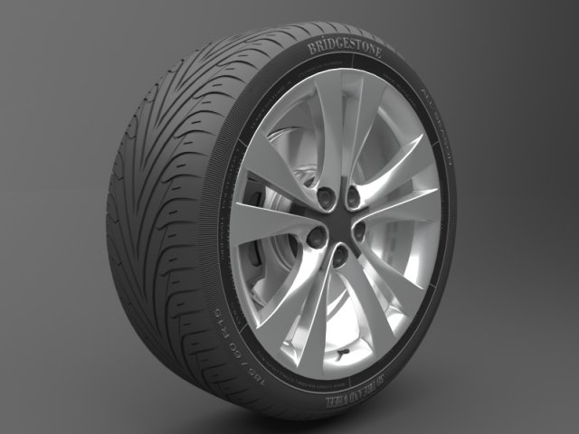 realistic tire wheel 10 Model 3D .c4d .max .obj .3ds .fbx .stl .blend 
