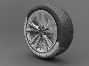 realistic tire wheel 10 Model 3D