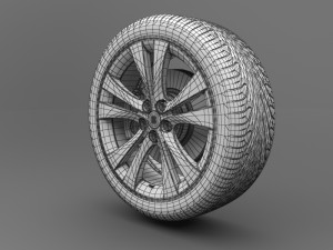 realistic tire wheel 10 Model 3D