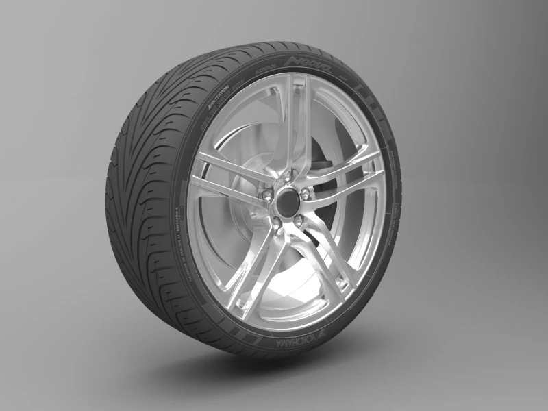 realistic tire wheel 11 3D Model .c4d .max .obj .3ds .fbx .stl .blend