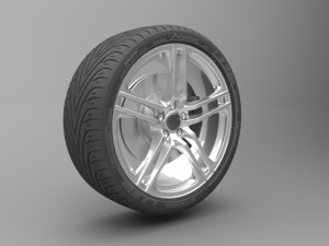 realistic tire wheel 11 3D मॉडल