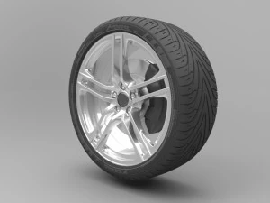 realistic tire wheel 11 3D Model