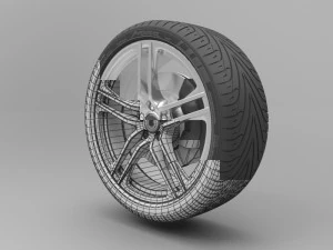 realistic tire wheel 11 3D Model