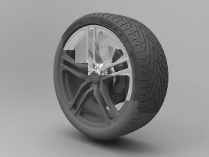 realistic tire wheel 11 3D Model
