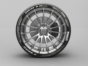 realistic tire wheel 14 3D Modell