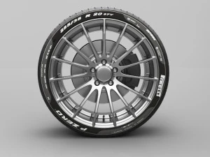 realistic tire wheel 14 3D Model