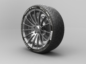 realistic tire wheel 14 3D Modell