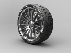 realistic tire wheel 14 3D Model