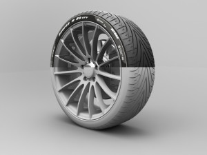 realistic tire wheel 14 3D Modell