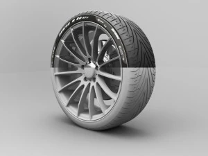 realistic tire wheel 14 3D Model