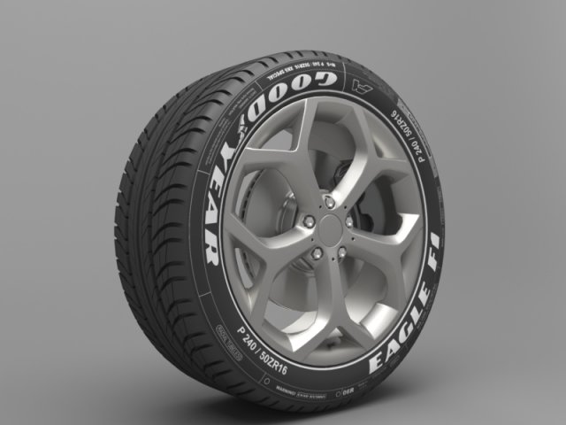 realistic tire wheel 15 Modelo 3D .c4d .max .obj .3ds .fbx .stl .blend 