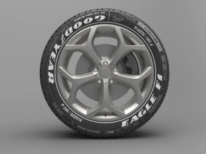 realistic tire wheel 15 3D Model