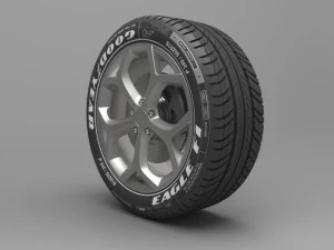 realistic tire wheel 15 3D Model