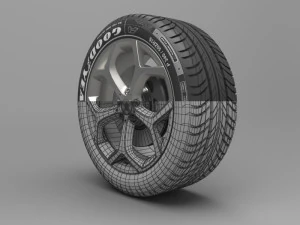 realistic tire wheel 15 3D Model