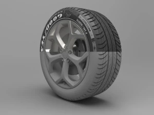realistic tire wheel 15 3D Model