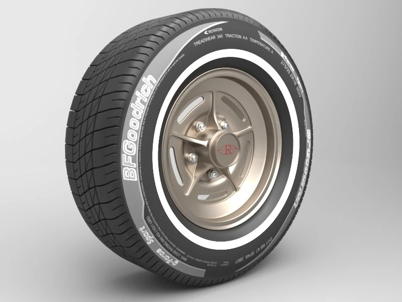 classic realistic tire 1 3D Model .c4d .max .obj .3ds .fbx .stl .blend 