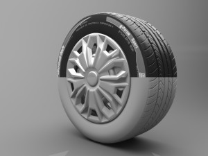 realistic transit tire wheel Modelo 3D