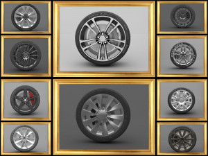 realistic tire wheel collections 3Dモデル