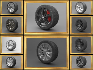 realistic tire wheel collections 3Dモデル