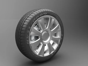 realistic tire wheel collections 3D Model
