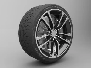 realistic tire wheel collections 3D Model