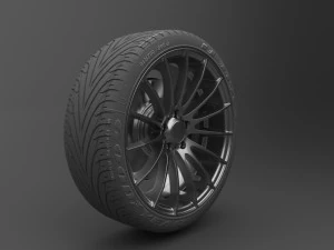 realistic tire wheel collections 3D Model
