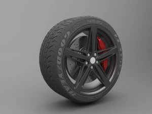 realistic tire wheel collections 3D Model