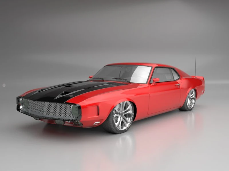 1969 shelby gt500 3D Model .c4d .max .obj .3ds .fbx .stl .blend