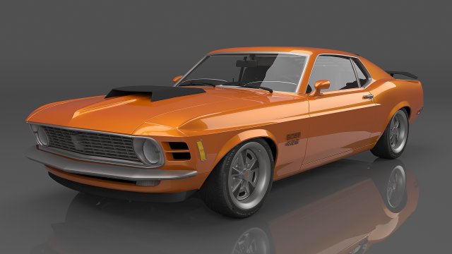 1970 Mustang Boss 429 Modèle 3D .c4d .max .obj .3ds .fbx .stl .blend 