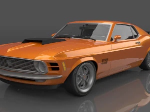Mustang Boss 429 uit 1970 3D Model