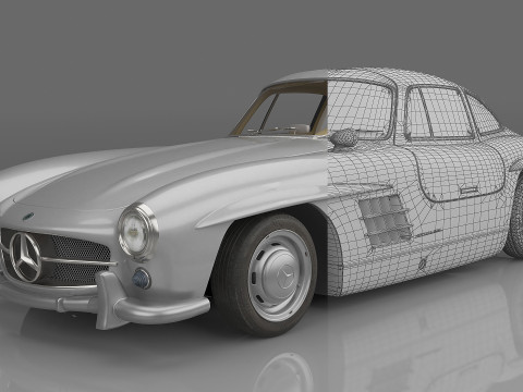 1954 Mercedes-Benz 300 SL Gullwing Coupe 3D Model