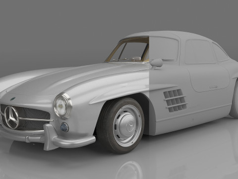1954 Mercedes-Benz 300 SL Gullwing Coupe 3D Model