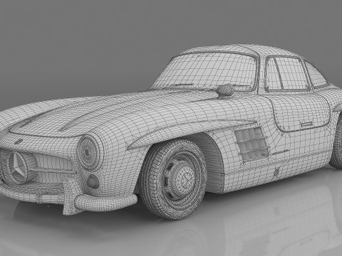 1954 Mercedes-Benz 300 SL Gullwing Coupe 3D Model