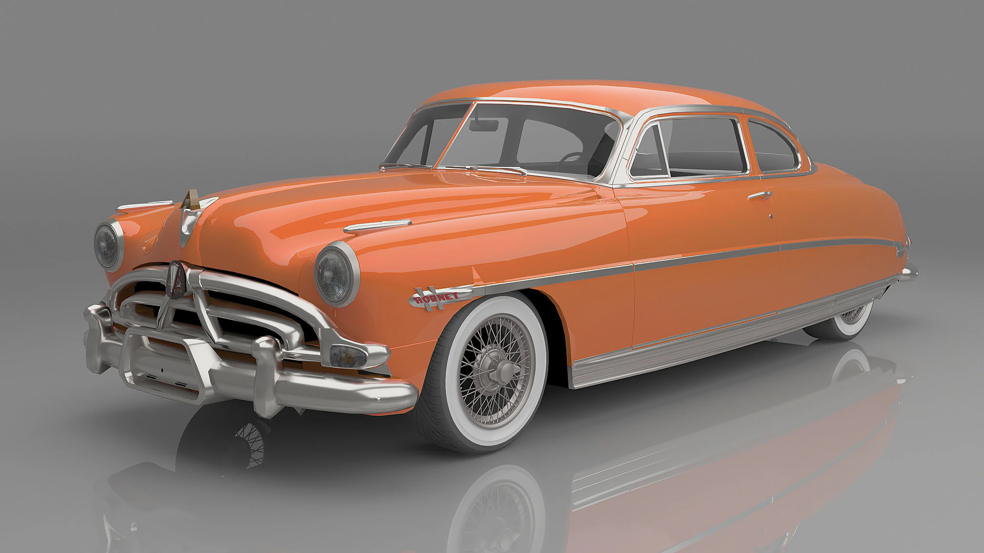 1952 Hudson Hornet 3D Model .c4d .max .obj .3ds .fbx .stl .blend 