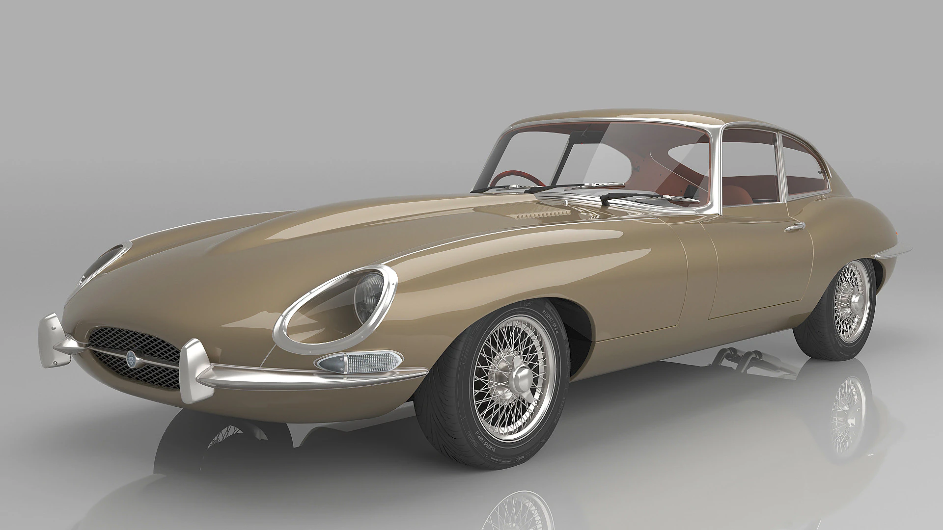 1961 Jaguar E-Type S1 3D Model .c4d .max .obj .3ds .fbx .stl .blend