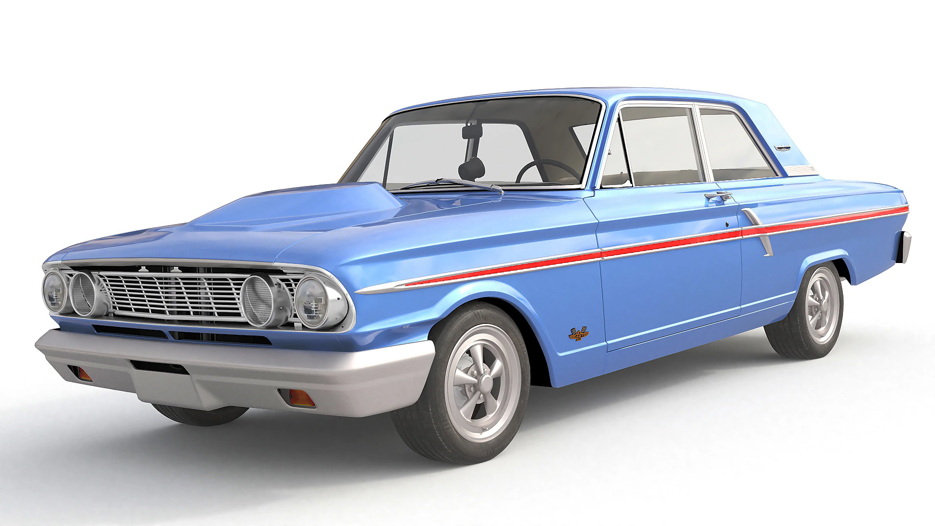 1964 Fairlane Thunderbolt 3D Model .c4d .max .obj .3ds .fbx .stl .blend