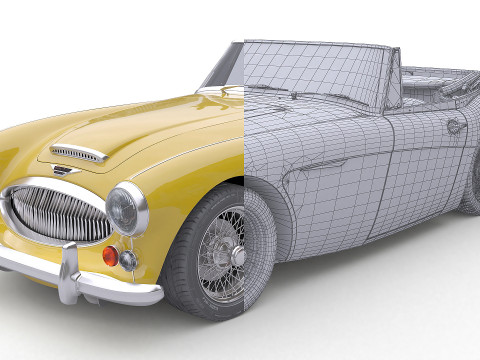 1965 Austin-Healey 3000 MkIII Modelo 3D