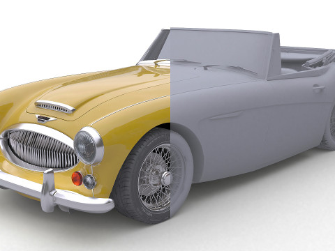 1965 Austin-Healey 3000 MkIII Modelo 3D