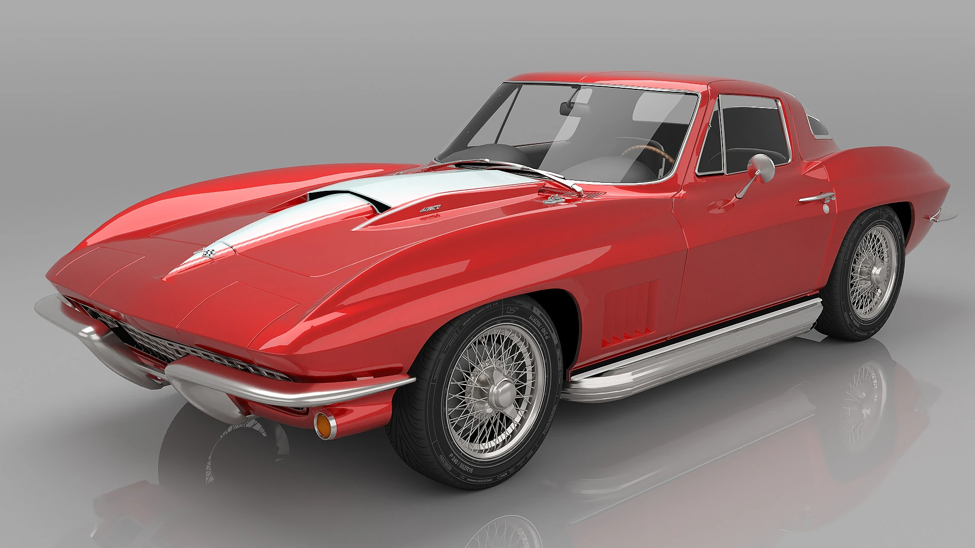 1967 Chevrolet Corvette Sting Ray 427 3D Model .c4d .max .obj .3ds .fbx .stl .blend 