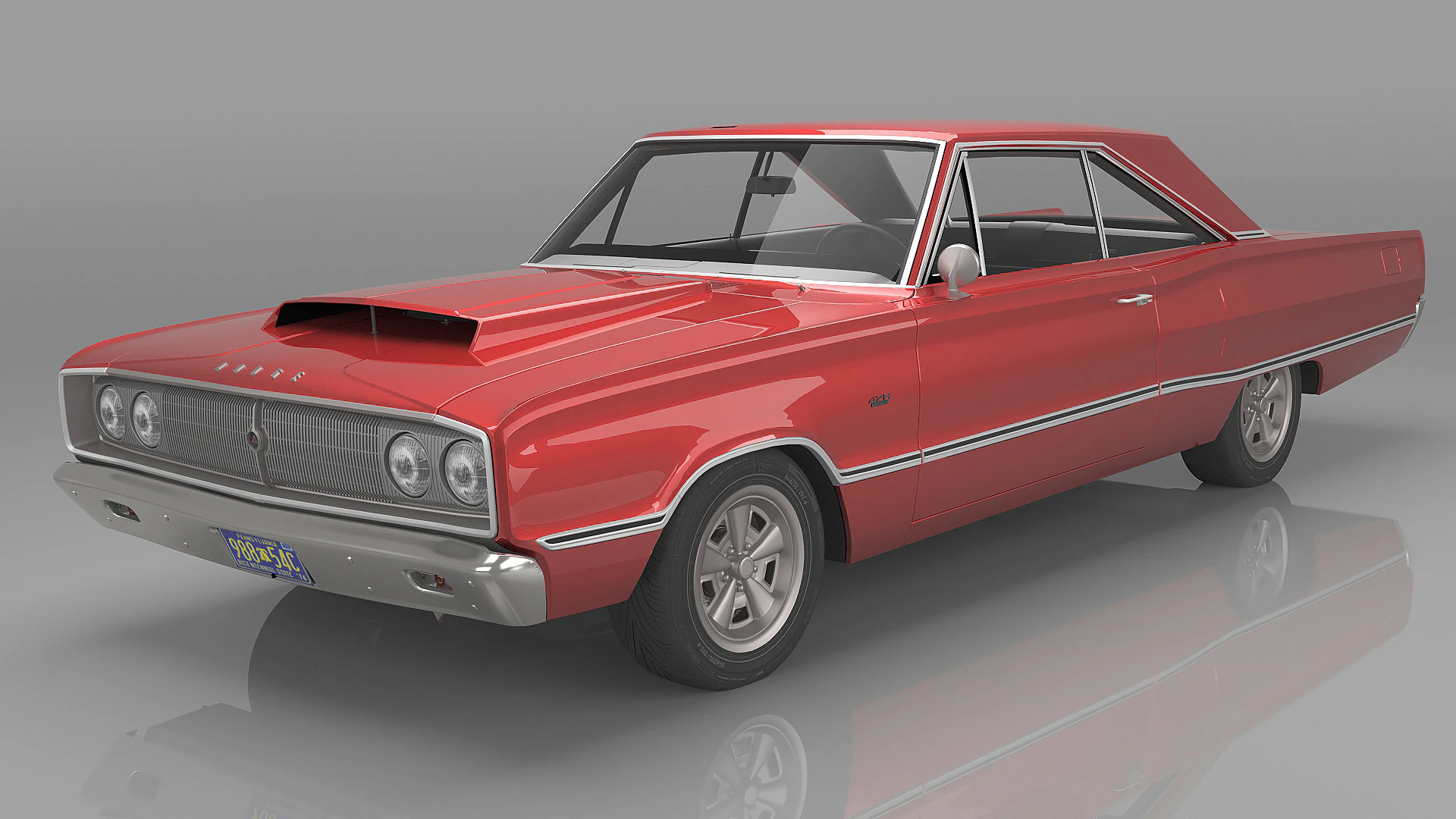 1967 Dodge Coronet 3D Model .c4d .max .obj .3ds .fbx .stl .blend 