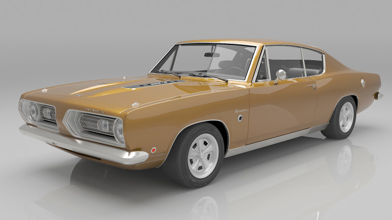 1968 Plymouth Barracuda Formula-S 3D Модель .c4d .max .obj .3ds .fbx .stl .blend