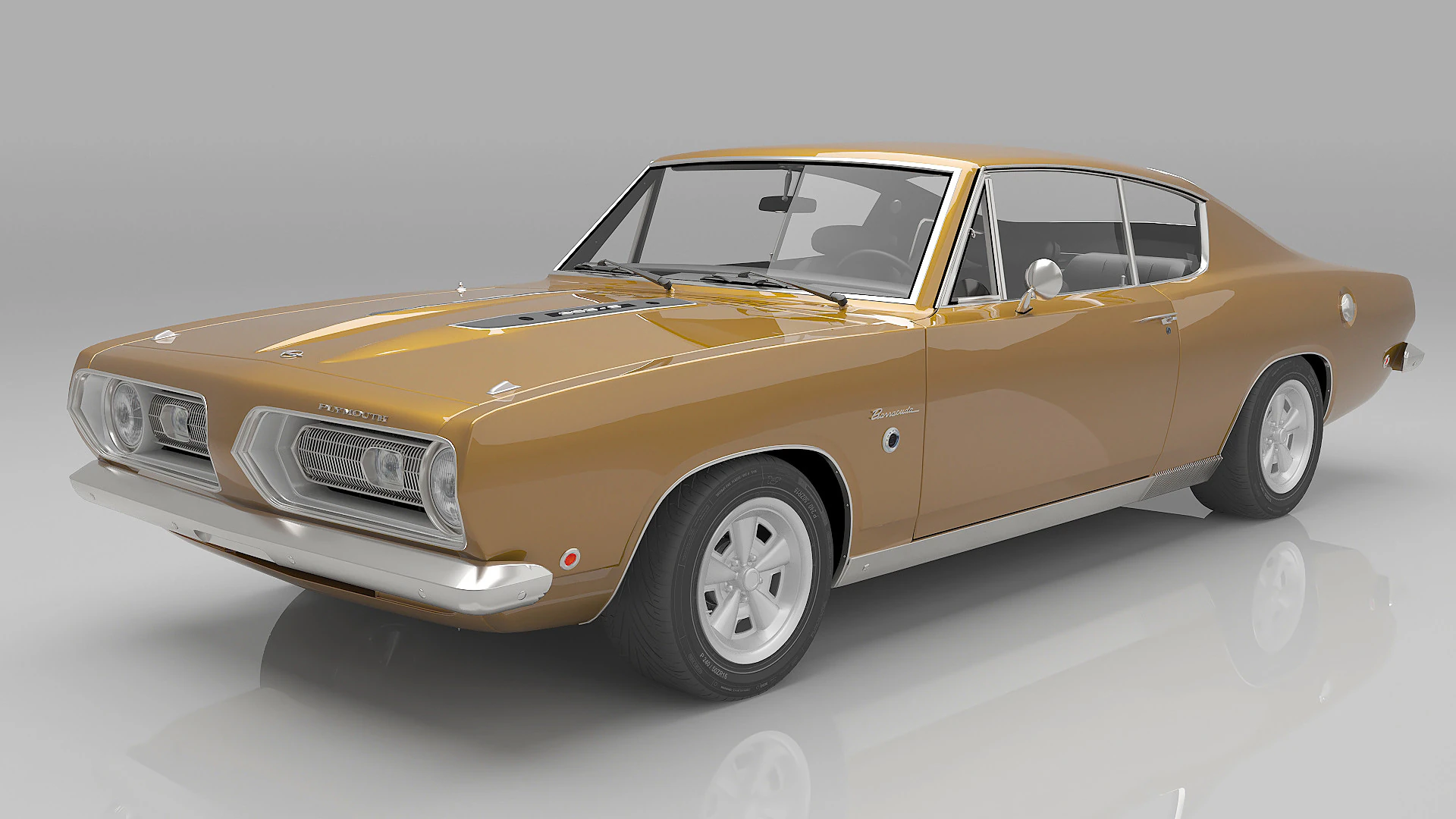 1968 Plymouth Barracuda Formula-S 3D Model .c4d .max .obj .3ds .fbx .stl .blend 