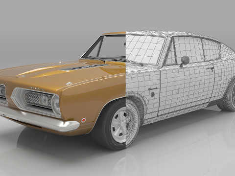 1968 Plymouth Barracuda Formula-S 3D Модель