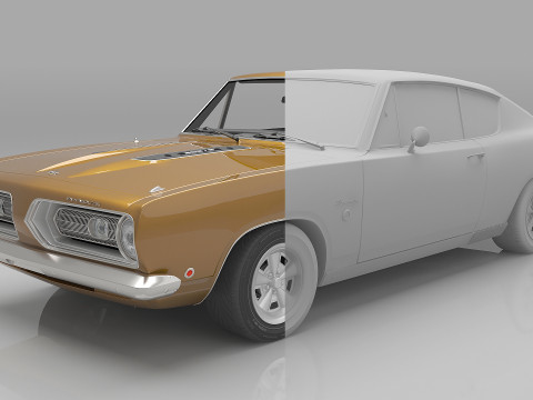 1968 Plymouth Barracuda Formula-S 3D Модель