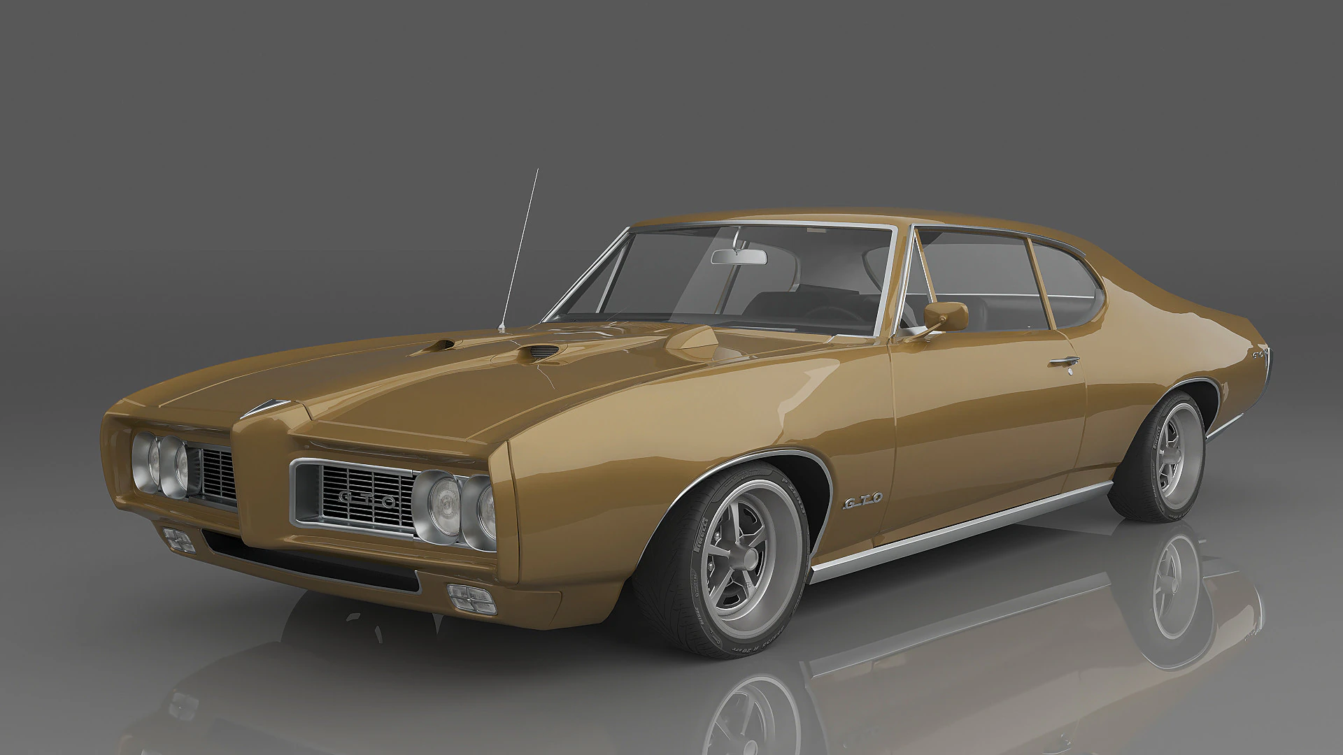 1968 Pontiac GTO 3D Model .c4d .max .obj .3ds .fbx .stl .blend 