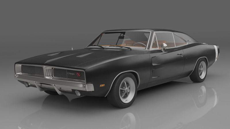 1969 Dodge Charger R-T 3D Model .c4d .max .obj .3ds .fbx .stl .blend